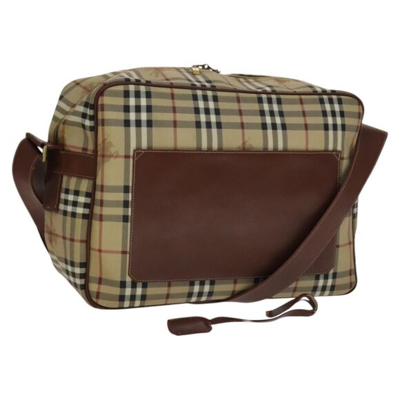 BURBERRY Nova Check Shoulder Bag PVC Beige